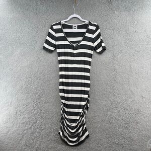 NOM Maternity Dress Size Medium Striped Short Sleeve Casual Comfy
